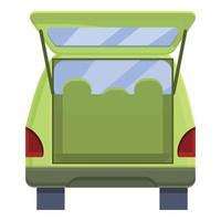 Icono de coche maletero minivan, estilo de dibujos animados vector