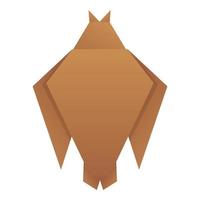 vector de dibujos animados de icono de origami de búho. pájaro de papel