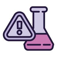 Attention flask icon outline vector. Biology experiment vector