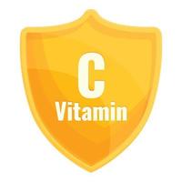 Vitamin c shield icon, cartoon style vector