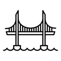 icono de puente alto, estilo de esquema vector