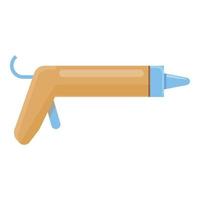 Adhesive silicone caulk gun icon, cartoon style vector