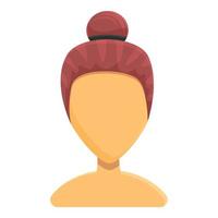 Hairstyle bun icon, cartoon style vector