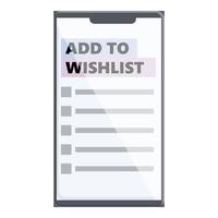 Add to wishlist icon cartoon vector. Store list vector