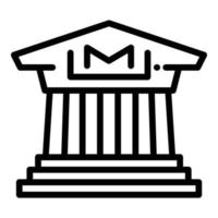 Museum building icon, outline style vector