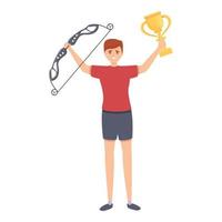 Archery winner icon cartoon vector. Archer man vector