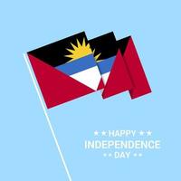 diseño tipográfico del día de la independencia de antigua y barbuda con vector de bandera