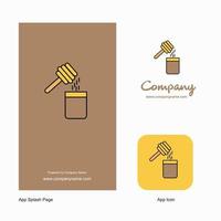 Honey Company Logo App Icon and Splash Page Design Creative Business App Design Elements vector