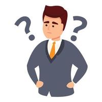 Businessman problem solving icon, cartoon style vector