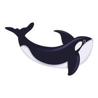 Killer whale fish icon, cartoon style vector