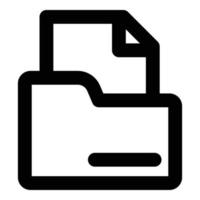 Computer file folder icon, outline style vector