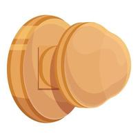 Hole door handle icon, cartoon style vector