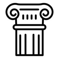 icono de columna romana, estilo de esquema vector