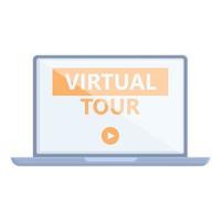 Start virtual tour icon cartoon vector. Online video vector