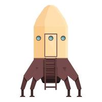 Space rocket icon cartoon vector. Mars base vector