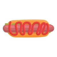 Takeaway hotdog icon, cartoon style vector