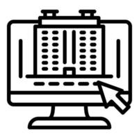 Computer architect plan icon, outline style vector