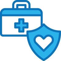 health insurance life protect guard safe - blue icon vector