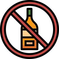 alcohol sin bebida de nutrición dietética - icono de contorno lleno vector