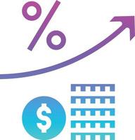 interest rate profit passive income - gradient solid icon vector