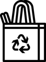 bolsa reutilizable reciclar compras ecología - icono de contorno vector