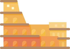 colosseum roman rome italy landmark - flat icon vector