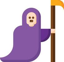 death reaper ghost scythe halloween - flat icon vector