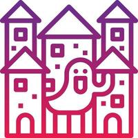 castle ghost huanted house halloween - gradient icon vector