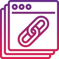 backlink website chain hyperlink seo - gradient icon vector