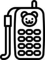 mobile toy phone baby accessories - outline icon vector