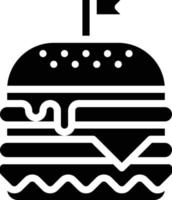 restaurante de comida de hamburguesas café - icono sólido vector