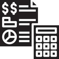 statement financial statistic analytic banking - solid icon vector