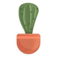 Cactus plant pot icon, cartoon style vector