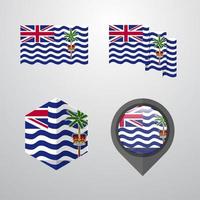 British Indian Ocean Territory flag design set vector