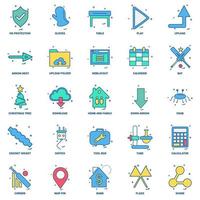 25 Business Concept Mix Flat Color Icon set vector