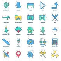 25 Business Concept Mix Flat Color Icon set vector