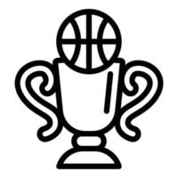 icono de copa de oro de baloncesto, estilo de contorno vector
