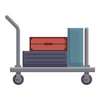 vector de dibujos animados de icono de carro de equipaje abierto. maleta de viaje