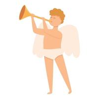 Cupid trumpet icon cartoon vector. Love day vector