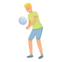 Doubles volleyball icon, cartoon style vector