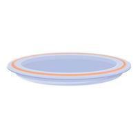 Waste plastic plate icon, cartoon style vector