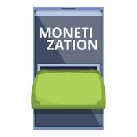 Smartphone monetization icon cartoon vector. Money blog vector