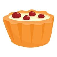 vector de dibujos animados de icono de pastel de cereza. magdalena de cumpleaños