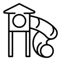 Kid playground slide pipe icon, outline style vector