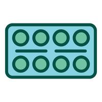 Pill blister icon outline vector. Medicine tablet vector