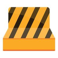 Road block barrier icon, cartoon style vector