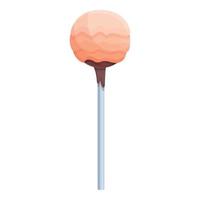 Red sweet cake pop icon cartoon vector. Candy sugar vector