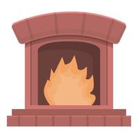 vector de dibujos animados de icono de horno de cocina. fuego ardiente