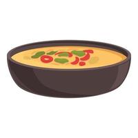 vector de dibujos animados de icono de sopa de verduras. plato de comida