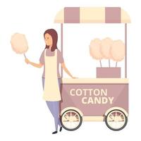 Street cotton candy icon cartoon vector. Seller food vector